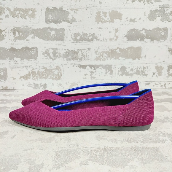 NEW Rothy's The Flat Purple Knit Pointy Toe Slip On Loafers C910